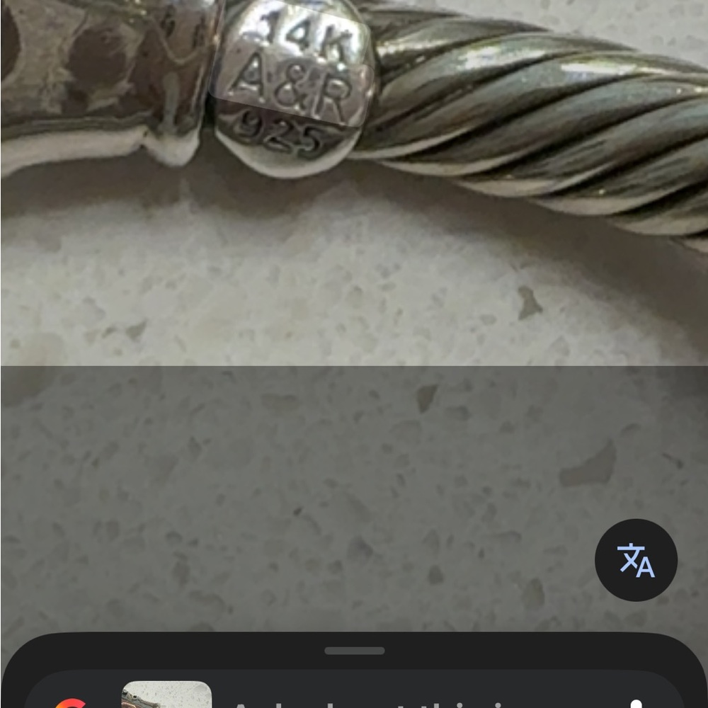 14K A&R Silver and Gold Bracelet
